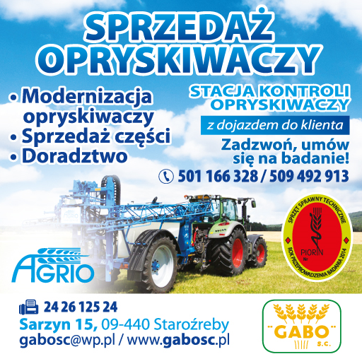 GABO S.C. Staroźreby Sprzedaż i Modernizacja Opryskiwaczy / Stacja Kontroli Opryskiwaczy