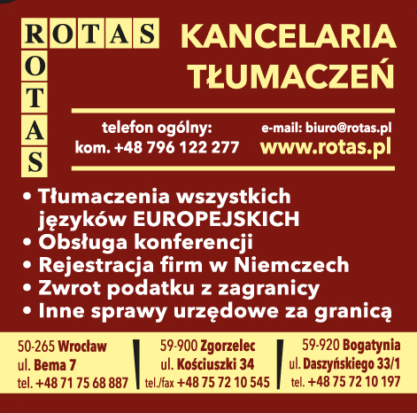 ROTAS KANCELARIA TŁUMACZEŃ Zgorzelec- Tłumaczenia wszystkich języków Europejskich