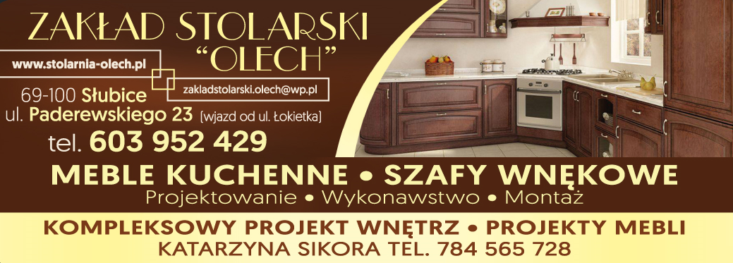 ZAKŁAD STOLARSKI OLECH Słubice - MEBLE KUCHENNE, SZAFY WNĘKOWE, PROJEKTY MEBLI