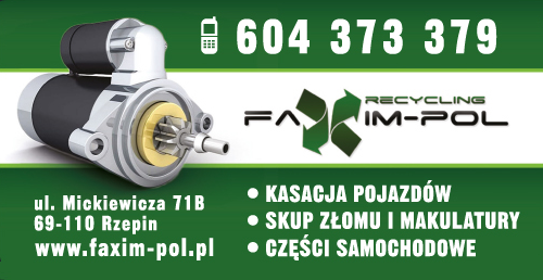 FAXIM-POL RECYCLING - Kasacja pojazdów, Skup złomu i makulatury, Części samochodowe