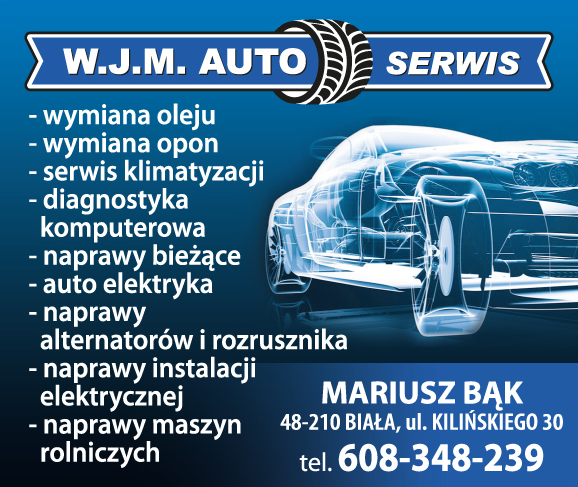 W.J.M. AUTO SERWIS Mariusz Bąk Biała Serwis Klimatyzacji / Diagnostyka Komputerowa / Naprawy Bieżące
