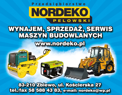 Przedsiębiorstwo "NORDEKO" Pelowski Zblewo Wynajem, Sprzedaż, Serwis Maszyn Budowlanych