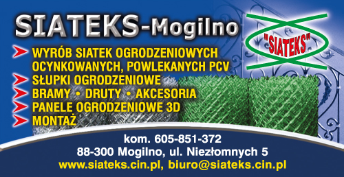 SIATEKS-Mogilno Siatki Ogrodzeniowe / Słupki / Bramy / Panele Ogrodzeniowe / Montaż