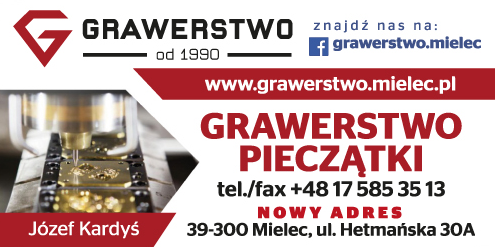 GRAWERSTWO Józef Kardyś Mielec Pieczątki