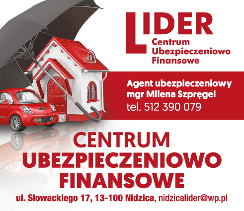 LIDER Nidzica Centrum Ubezpieczeniowo Finansowe mgr Milena Szpręgel