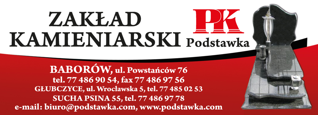 Zakład Kamieniarski Podstawka Krzysztof Baborów Nagrobki / Parapety / Schody / Kominki / Blaty