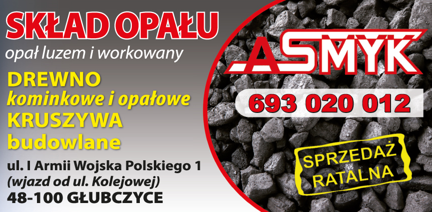 ASMYK Skład Opału Głubczyce Opał Luzem i Workowany / Drewno Kominkowe i Opałowe / Kruszywa Budowlane