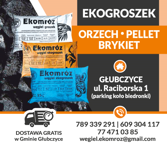 MRÓZ Skład Opału Głubczyce Ekogroszek / Orzech / Pellet / Brykiet