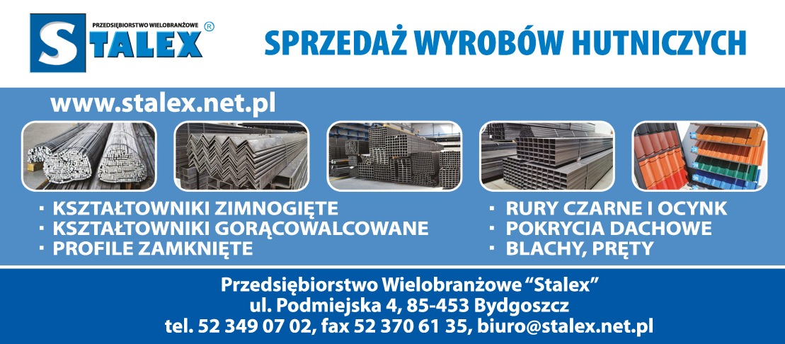 Przedsiębiorstwo Wielobranżowe "STALEX" Bydgoszcz Kształtowniki/ Profile Zamknięte/ Pokrycia Dachowe