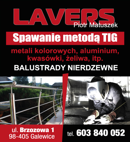 LAVERS Piotr Matuszek Galewice Spawanie Metodą TIG Metali Kolorowych, Aluminium, Kwasówki, Żeliwa