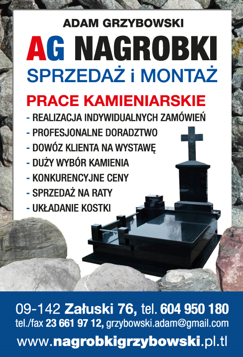 AG NAGROBKI Adam Grzybowski Załuski Prace Kamieniarskie / Układanie Kostki