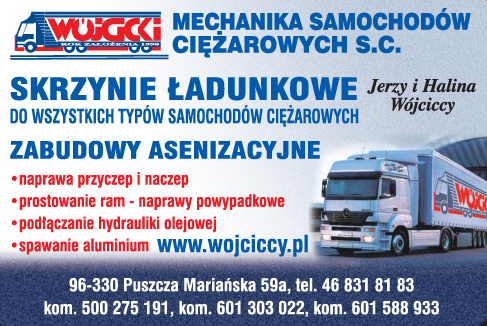 MECHANIKA SAMOCHODÓW CIĘŻAROWYCH S.C. Jerzy i Halina Wójciccy Puszcza Mariańska 
