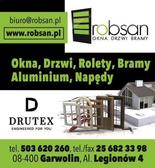 F.M.H.U. ROBSAN Garwolin Okna / Drzwi / Rolety / Bramy / Aluminium / Napędy