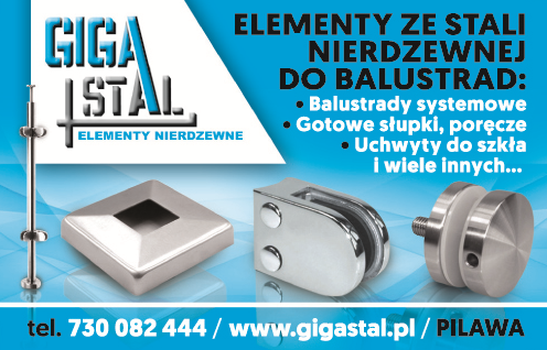 GIGA STAL Pilawa Elementy ze Stali Nierdzewnej do Balustrad