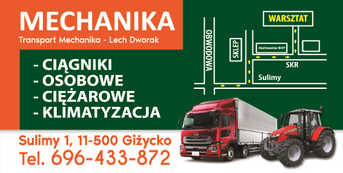Transport Mechanika - Lech Dworak Giżycko Ciągniki / Osobowe / Ciężarowe / Klimatyzacja