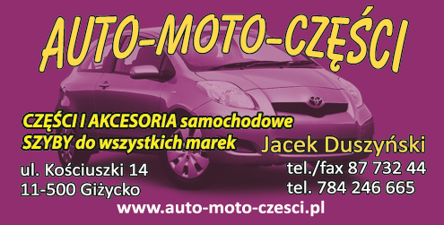 AUTO-MOTO-CZĘŚCI Jacek Duszyński Giżycko Części i Akcesoria Samochodowe / Szyby do Wszystkich Marek