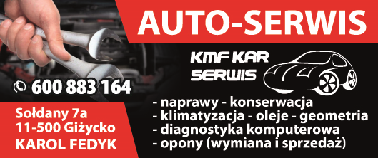 AUTO-SERWIS Karol Fedyk Giżycko Naprawy / Konserwacja / Klimatyzacja / Oleje / Geometria