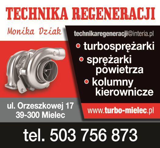 TECHNIKA REGENERACJI Monika Dziak Mielec Turbosprężarki / Sprężarki Powietrza / Kolumny Kierownicze
