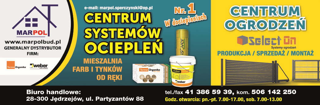 MARPOL | SELECT ON Jędrzejów Centrum Systemów Ociepleń / Systemy Ogrodzeń