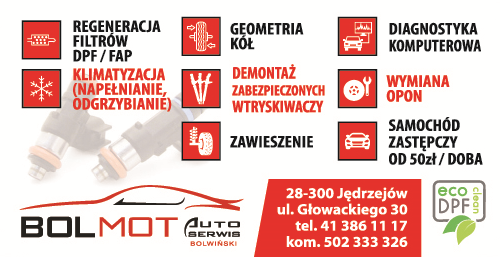 BOLMOT Auto Serwis Bolwiński Jędrzejów Diagnostyka Komputerowa / Regeneracja Filtrów DPF / FAP