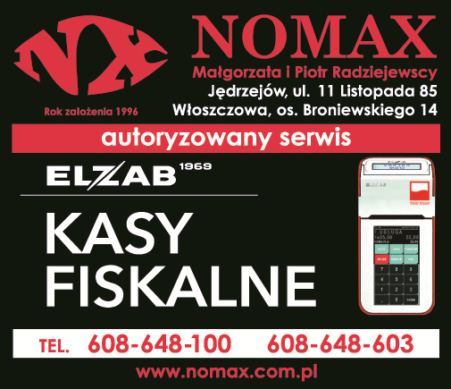 NOMAX Małgorzata i Piotr Radziejewscy Jędrzejów Autoryzowany Serwis ELZAB- Kasy Fiskalne