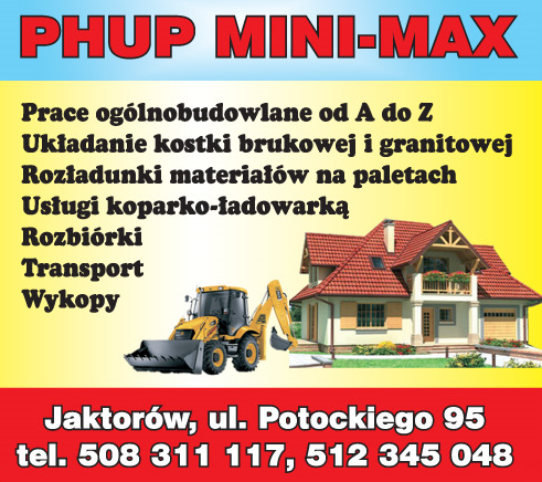 PHUP "MINI-MAX" PRACE OGÓLNOBUDOWLANE Jaktorów- Kolonia