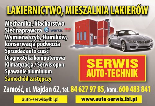 SERWIS AUTO-TECHNIK Zamość Lakiernictwo / Mieszalnia Lakierów / Mechanika / Sprzedaż Auto Części