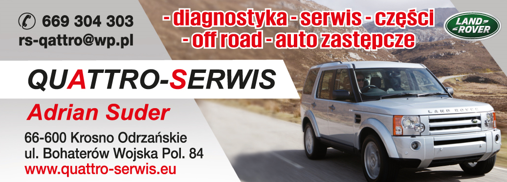 QUATTRO-SERWIS Adrian Suder Krosno Odrzańskie Diagnostyka/ Serwis/ Części/ Off Road/ Auto Zastępcze