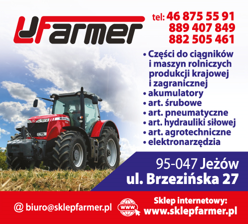 SKLEP "FARMER" Jeżów Części Do Ciągników i Maszyn Rolniczych / Akumulatory / Art. Agrotechniczne
