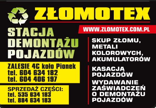 ZŁOMOTEX Zalesie koło Pionek Stacja Demontażu Pojazdów / Skup Złomu / Kasacja Pojazdów