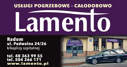 LAMENTO Radom Usługi Pogrzebowe- Całodobowo