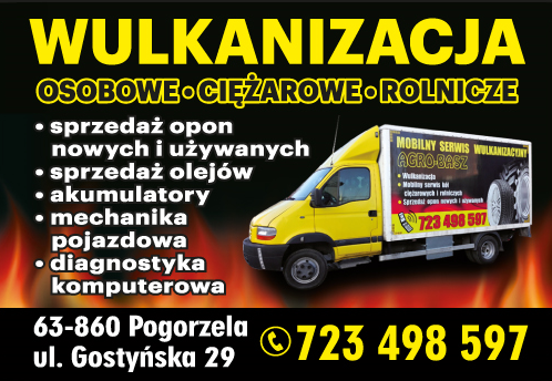 AGRO-BASZ Pogorzela Wulkanizacja Osobowe / Ciężarowe / Rolnicze / Sprzedaż Opon/ Mechanika Pojazdowa