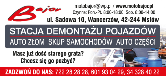F.H.U. BAJOR Wancerzów Auto Części / Skup Samochodów / Auto Złom / Stacja Demontażu Pojazdów