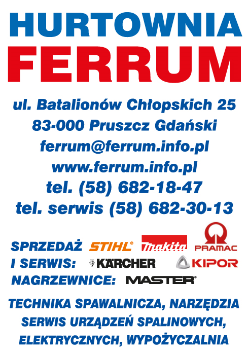 HURTOWNIA FERRUM Pruszcz Gdański Technika Spawalnicza / Narzędzia / Serwis Urządzeń Spalinowych