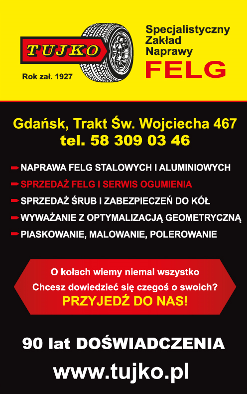 TUJKO Gdańsk Specjalistyczny Zakład Naprawy Felg / Piaskowanie / Malowanie / Polerowanie