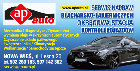 AP auto Nowa Wieś Zach.- OKRĘGOWA STACJA KONTROLI POJAZDÓW-SERWIS BLACHARSKO-LAKIERNICZYCH-MECHANIKA