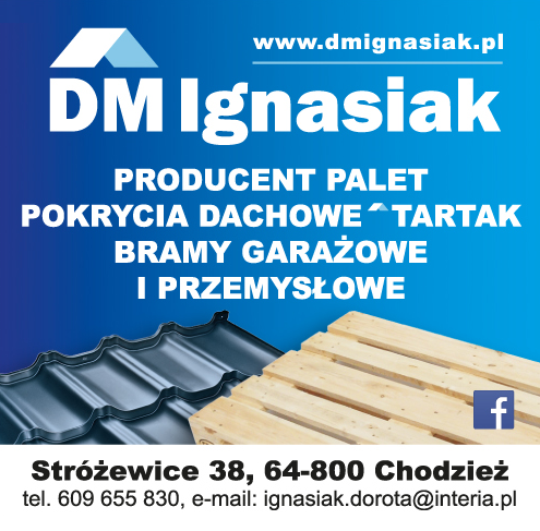 DM Ignasiak Stróżewice Producent Palet / Pokrycia Dachowe / Tartak / Bramy Garażowe i Przemysłowe
