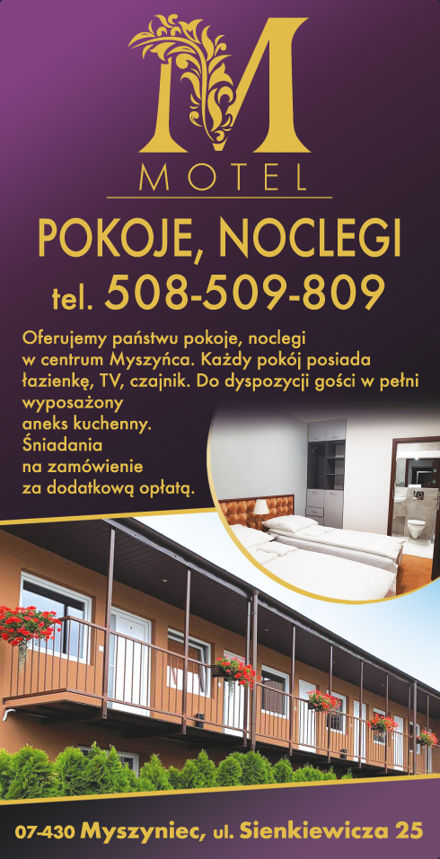 MOTEL Myszyniec - POKOJE, NOCLEGI w centrum Myszyńca.