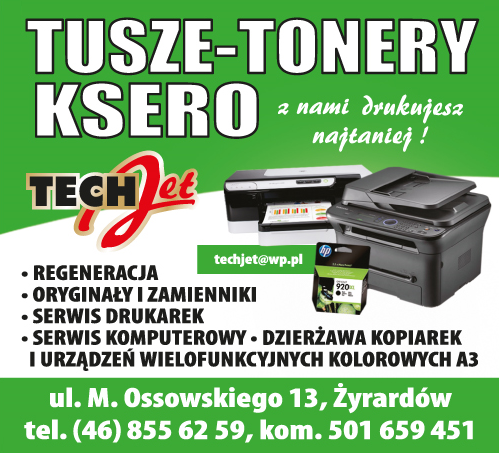TECH JET Żyrardów Tusze / Tonery / Ksero / Serwis Drukarek / Serwis Komputerowy