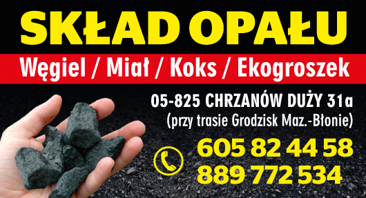 SKŁAD OPAŁU Chrzanów Duży Węgiel / Miał / Koks / Ekogroszek