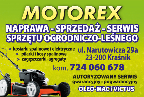 MOTOREX Kraśnik Naprawa / Sprzedaż / Serwis Sprzętu Ogrodniczo-Leśnego