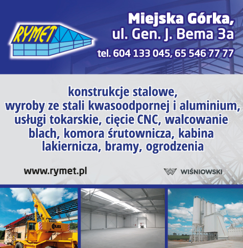 RYMET Miejska Górka - Konstrukcje stalowe, Usługi tokarskie, Cięcie CNC, Bramy, Ogrodzenia 