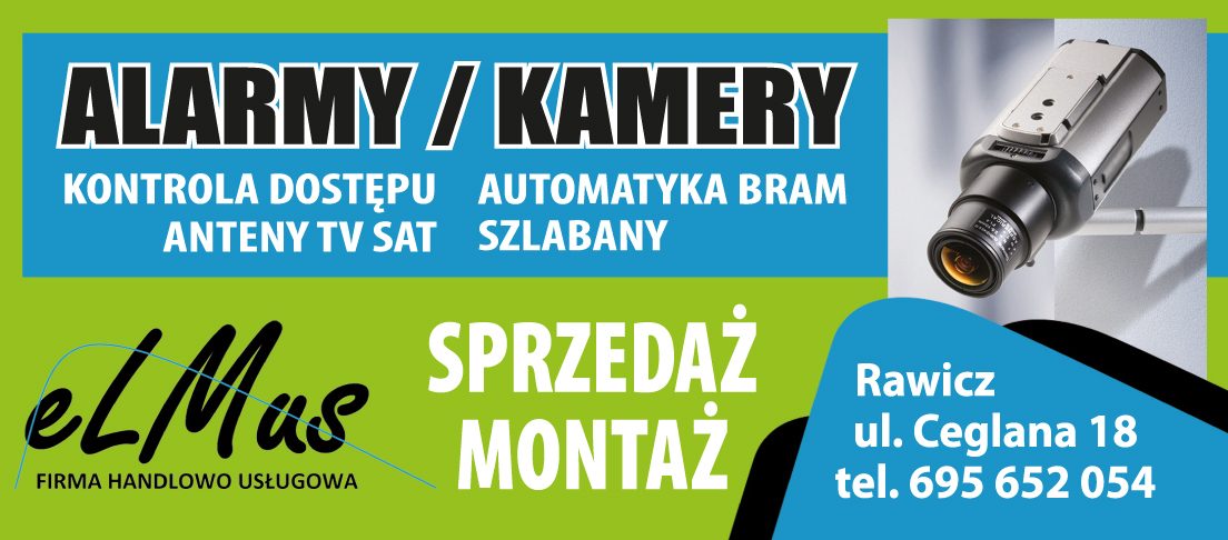FHU ELMUS Rawicz - ALARMY, KAMERY, KONTROLA DOSTĘPU, AUTOMATYKA BRAM, SZLABANY, ANTENY TV SAT 