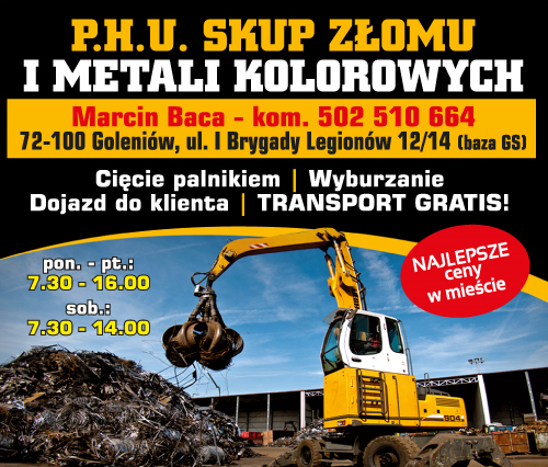 P.H.U. Skup Złomu i Metali Kolorowych Marcin Baca Goleniów Cięcie Palnikiem / Wyburzanie