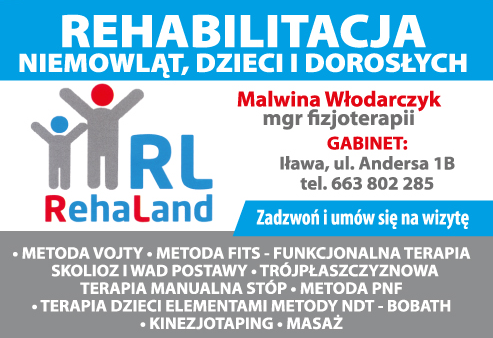 REHALAND Malwina Włodarczyk Iława Rehabilitacja Niemowląt, Dzieci i Dorosłych