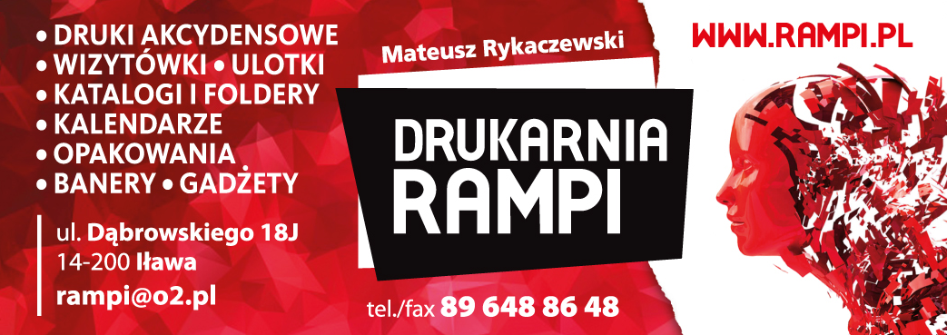 DRUKARNIA RAMPI Mateusz Rykaczewski Iława Druki Akcydensowe / Wizytówki / Ulotki / Kalendarze