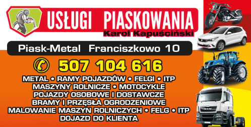 PIASK-METAL Karol Kapuściński Franciszkowo Usługi Piaskowania