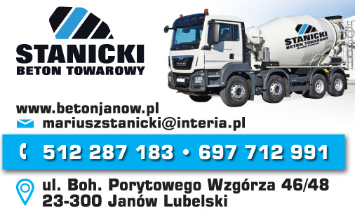 STANICKI BETON TOWAROWY Janów Lubelski