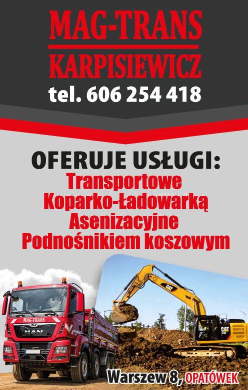 MAG-TRANS Karpisiewicz Warszew Usługi Transportowe / Koparko-Ładowarką / Asenizacyjne / Podnośnikiem