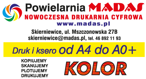 Powielarnia "MADAS" Skierniewice Nowoczesna Drukarnia Cyfrowa / Druk i Ksero od A4 do A0+